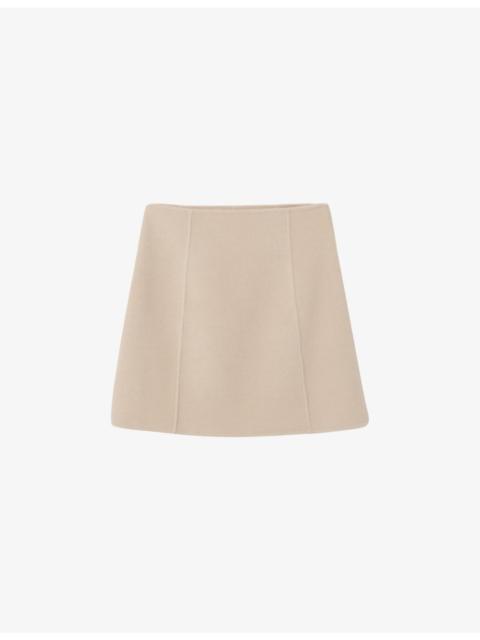 Claudie Pierlot Straight-cut high-rise wool-blend mini skirt