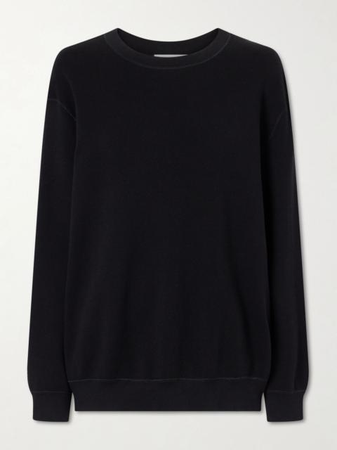 The Row Ottilie silk and cotton-blend sweatshirt Black