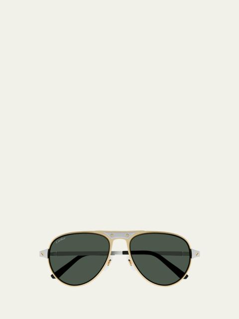 Cartier Men's CT0533SM Metal Aviator Sunglasses