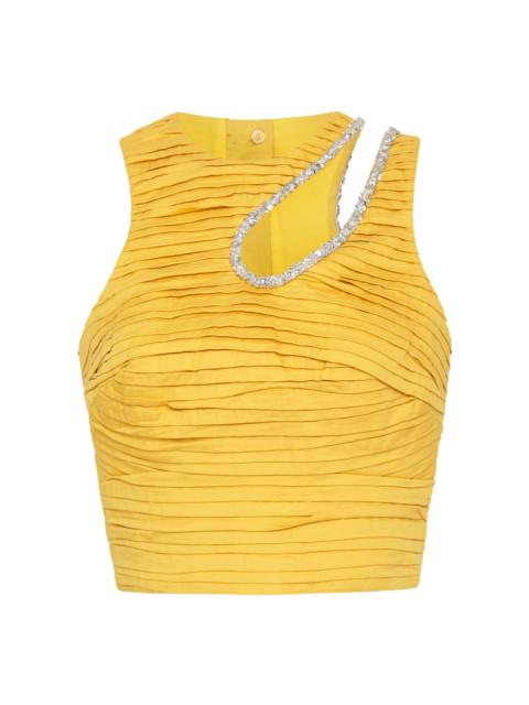 Aje. Jolie Cutout Cotton Top yellow