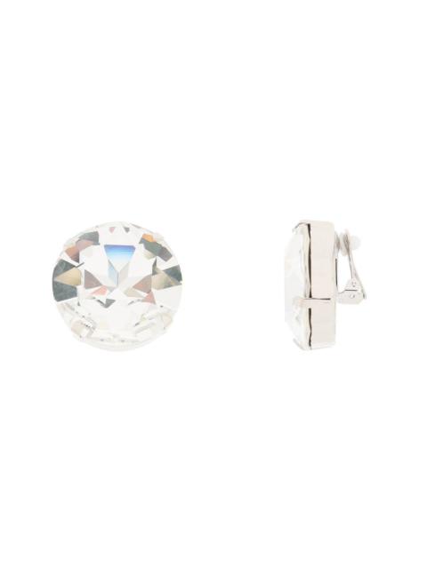 Alessandra Rich LARGE CRYSTAL CLIP-ON EARRINGS