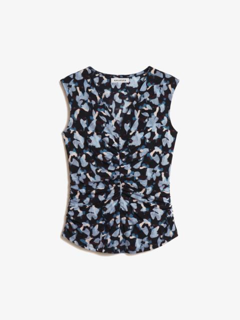M.M.LaFleur Franka Ruched Top - Light Printed Jersey