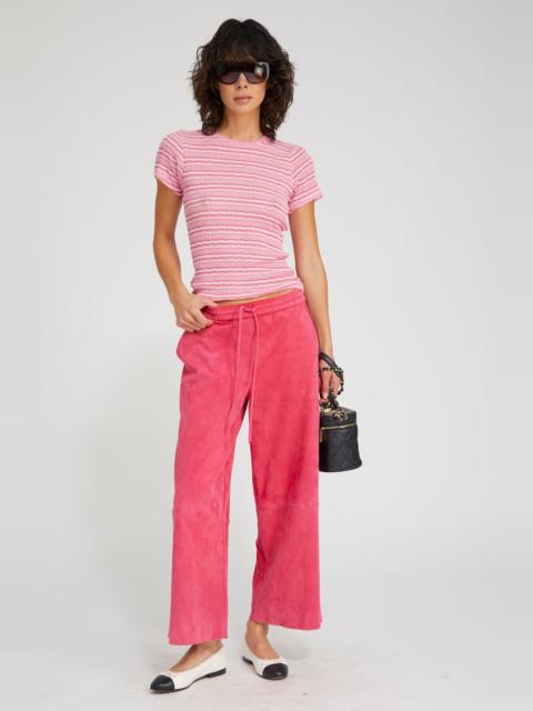 SPRWMN SUEDE CROPPED BAGGY PANTS