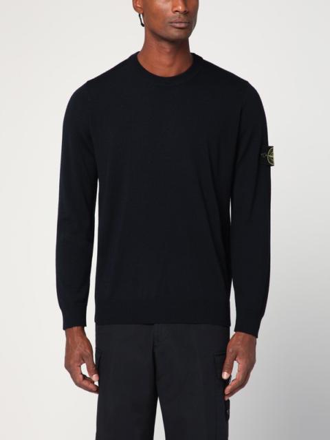 Stone Island Navy blue wool sweater