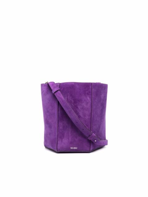 geometric suede shoulder bag