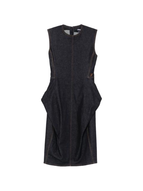 JACQUEMUS contrast-stitch sleeveless midi dress