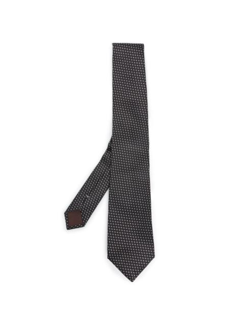 Canali geometric-pattern print silk tie