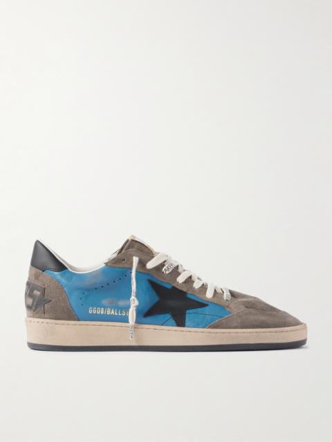 Golden Goose Ball Star Suede-Trimmed Distressed Leather Sneakers