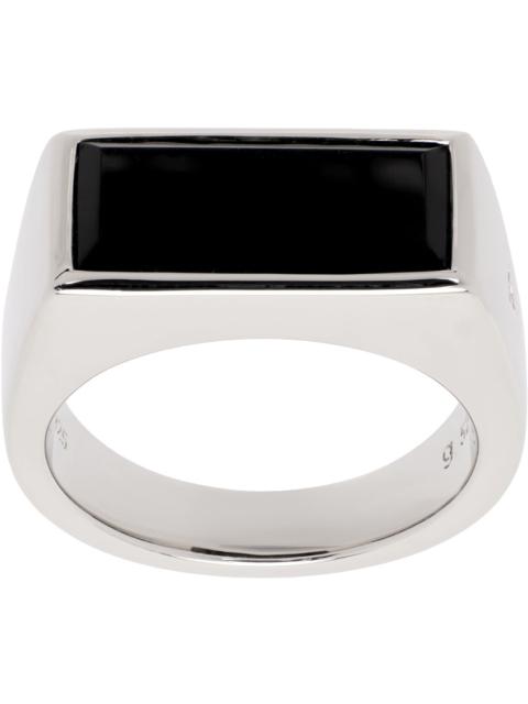 TOM WOOD Silver & Black Onyx Peaky Ring