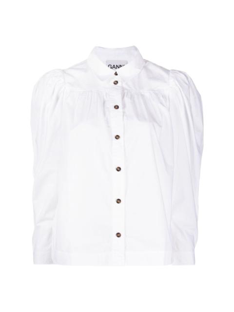 puff-sleeve organic cotton shirt
