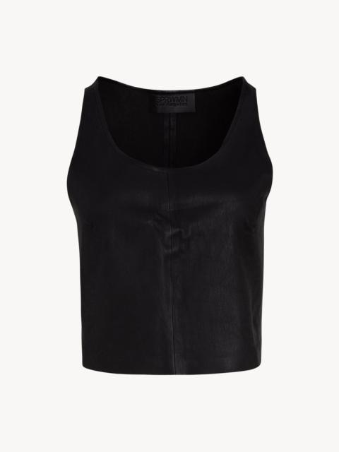 SPRWMN BLACK LEATHER TANK