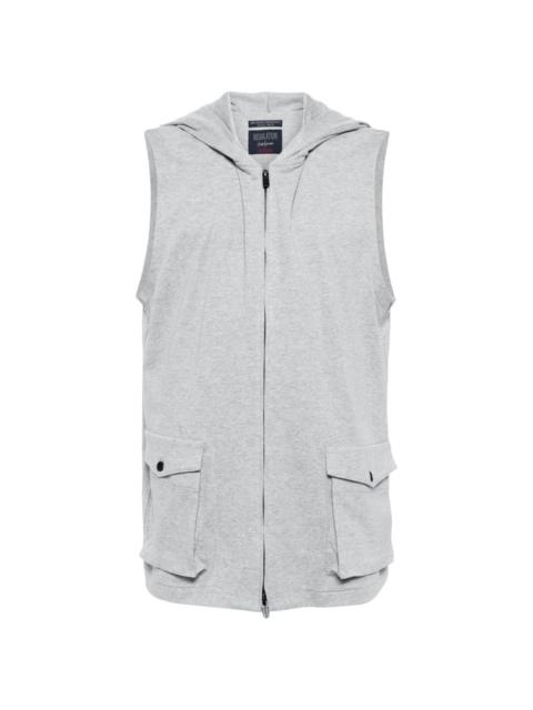hooded zip-up cotton vest