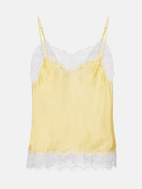 Poupette St Barth Zely lace-trimmed satin camisole