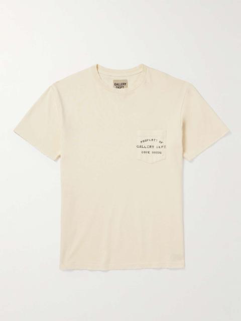 Property Stencil Logo-Print Distressed Cotton-Jersey T-Shirt