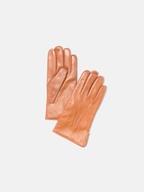 J. PRESS MADE-IN-ITALY CASHMERE-LINED COGNAC NAPPA LEATHER GLOVES