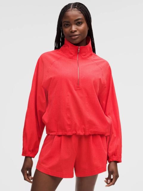 lululemon Seersucker WovenAir Funnel-Neck Half Zip