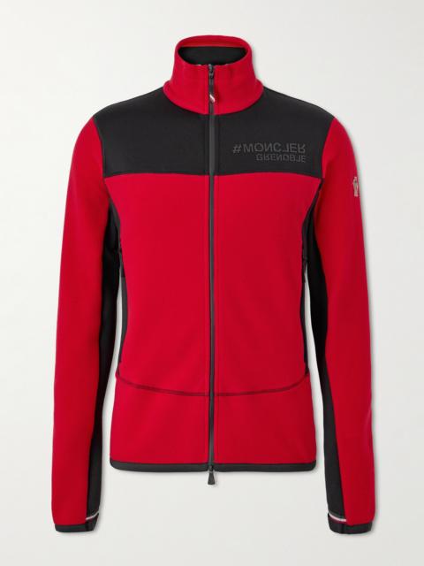 Moncler Grenoble Shell-Trimmed Logo-Print Fleece Ski Jacket
