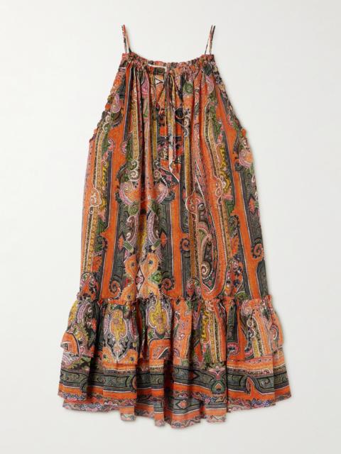 Isabel Marant Milnea Tiered Printed Silk-voile Mini Dress
