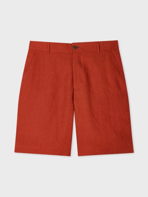 Paul Smith Rust Red Linen Shorts