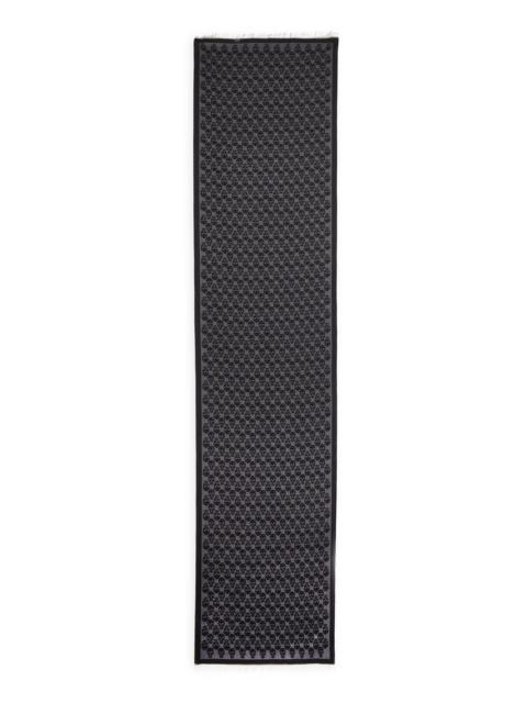 Alexander McQueen Men's Skull Monogram Wool-Blend Scarf - Black Medium Grey
