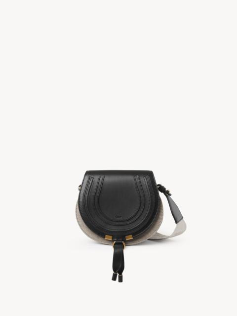 Chloé SMALL MARCIE SADDLE BAG IN LINEN & SMOOTH LEATHER