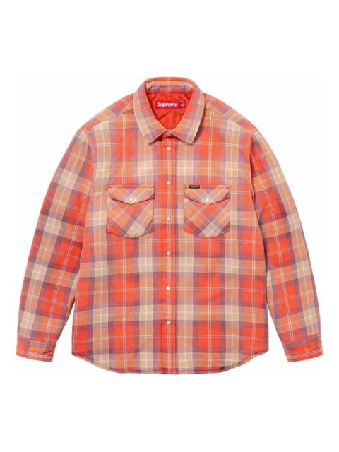 Supreme Quilted Flannel Snap Shirt 'Orange Yellow' SUP-SS24-034