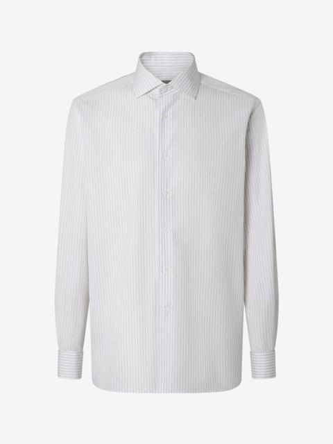 CORNELIANI Cotton shirt with brown and black stripes