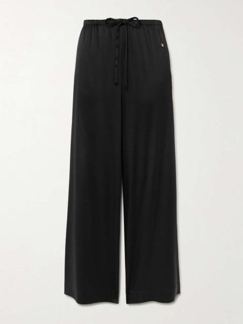 ÉTERNE Brody silk-satin wide-leg pants Black