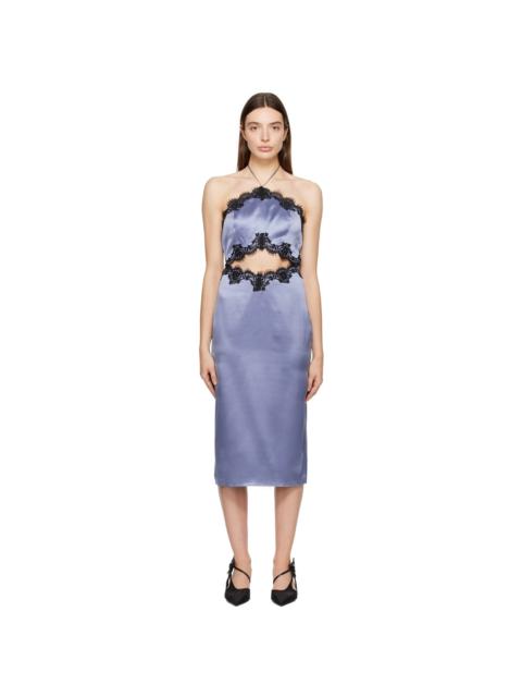 Fleur du Mal Blue Halter Midi Dress