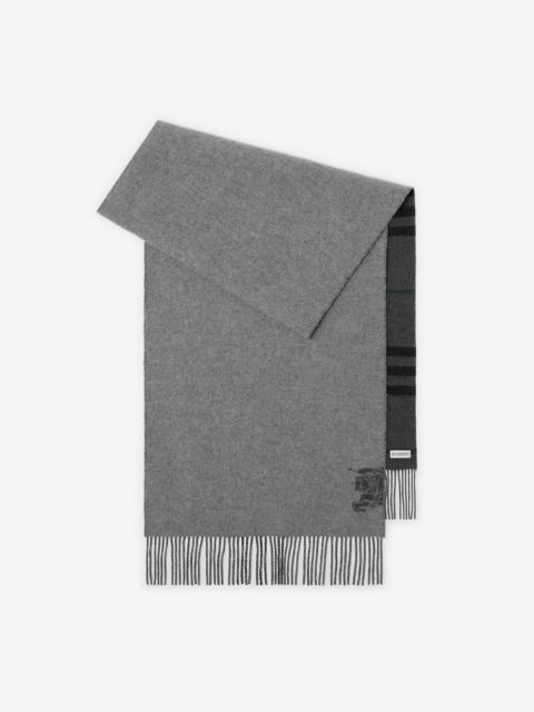 Wide Reversible Check Cashmere Scarf