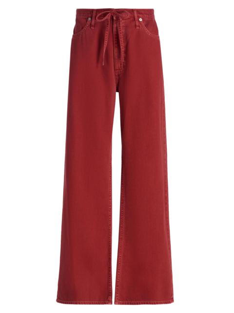 rag & bone Women's Featherweight Phoebe Drawstring Wide-Leg Jeans - Sienna Stone