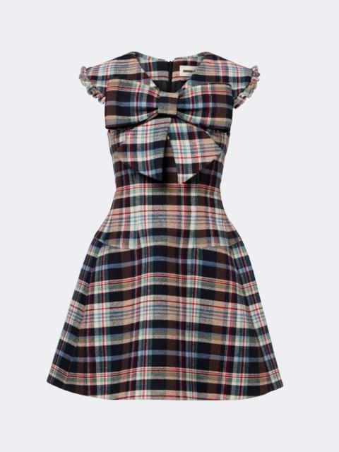 SHUSHU/TONG Checked cotton and wool-blend minidress