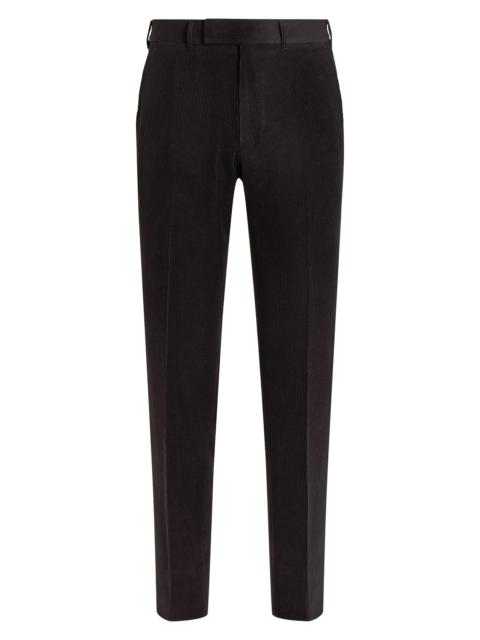 ZEGNA Men's Cashmere Wool and Silk Blend Pants - Dark Brown