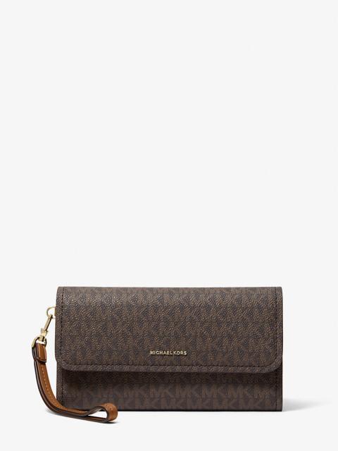 MICHAEL KORS Jet Set Medium Signature Logo Smartphone Wristlet
