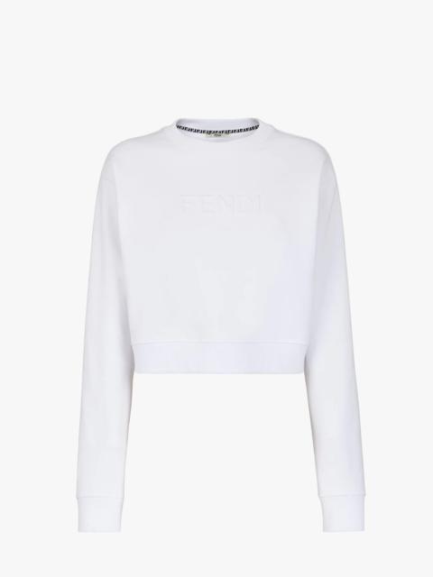 FENDI White jersey sweatshirt