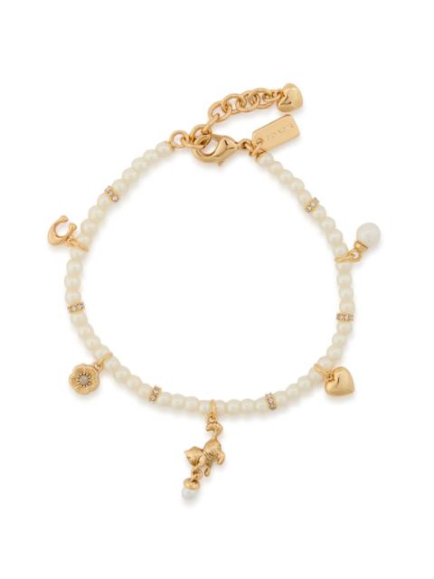 COACH Coach Multi-charm Beaded Metal Bracelet