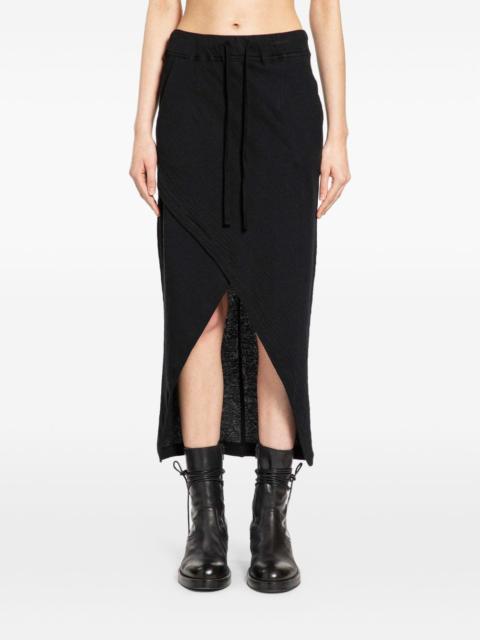 thom/krom crossed-front asymmetric skirt