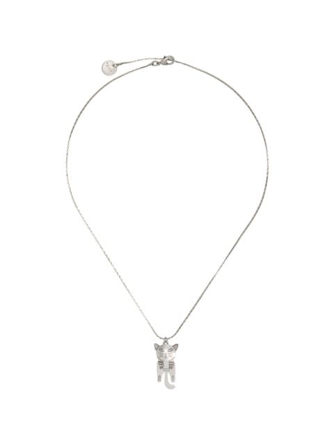 Marni Silver Cat-Shaped Pendant Chain Necklace