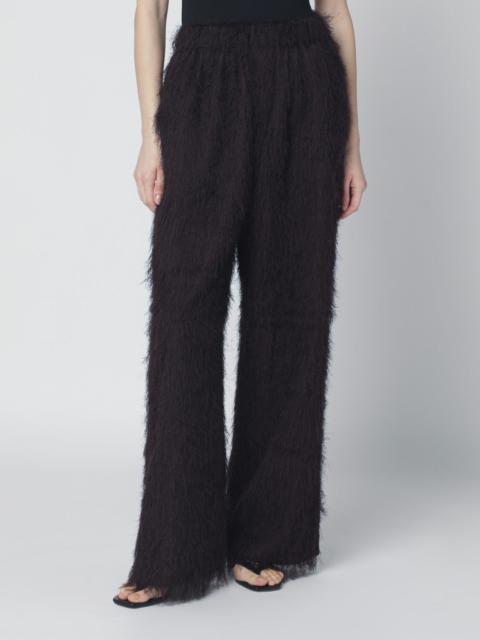 The Frankie Shop Dark brown fringed trousers