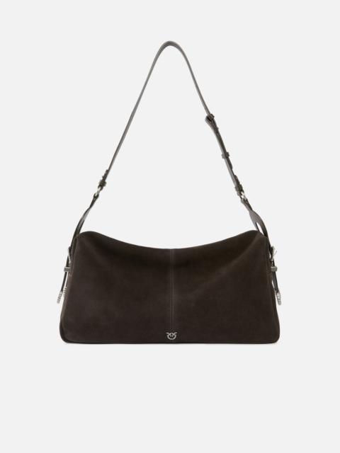 PINKO KEEPER BAG LARGE SHOULDER BAG IN SUEDE