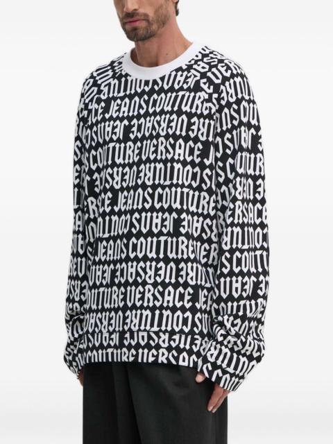 VERSACE JEANS COUTURE 검정 & 백색 Logomania 스웨터