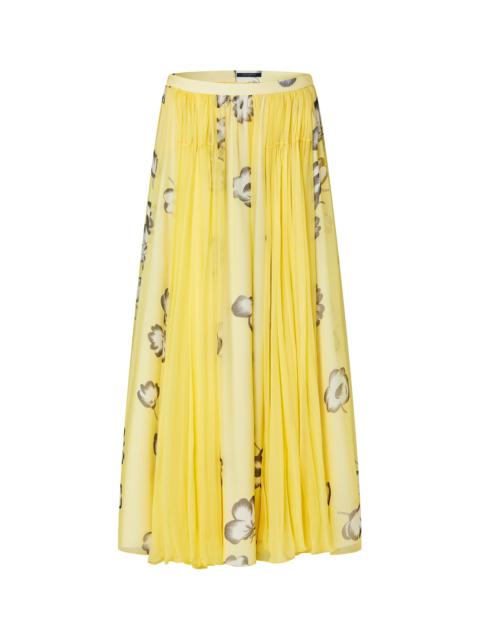 Louis Vuitton Floral Fluid Silk Chiffon Midi Skirt