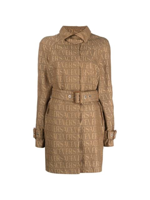 VERSACE Allover logo-jacquard trench coat