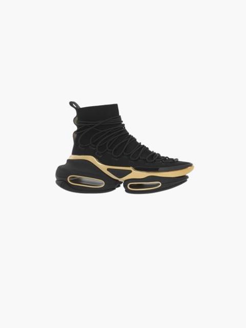 Balmain Black knit lace-up B-Bold high-top sneakers