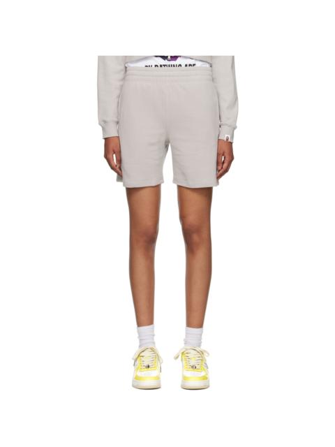 A BATHING APE® Gray Ape Head One Point Shorts