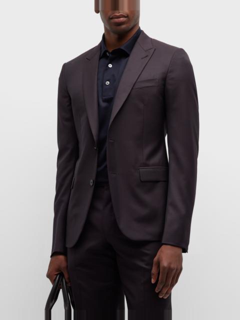 Men's Narrow Tonal Stripe Wool Suit