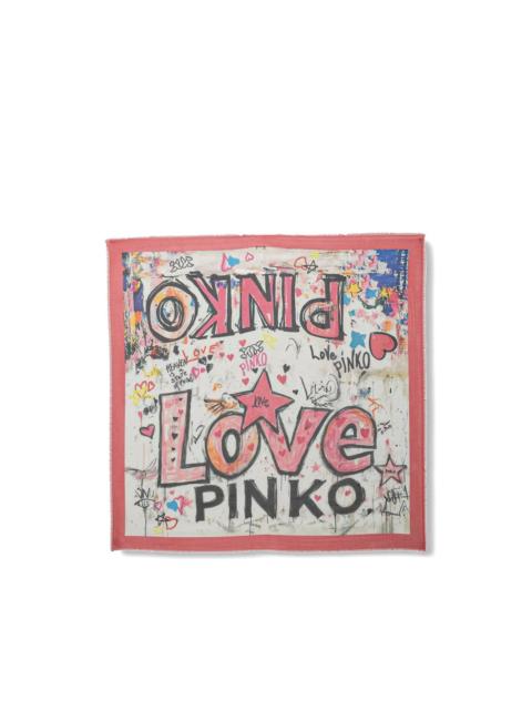 PINKO logo-print scarf