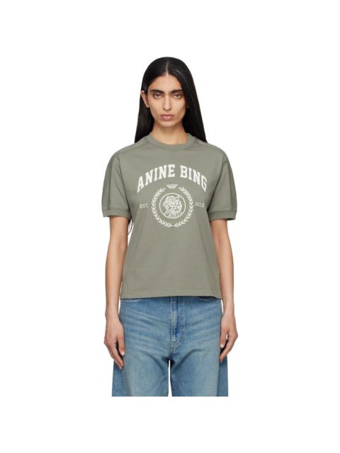 ANINE BING Khaki Jaylin Collegiate T-shirt