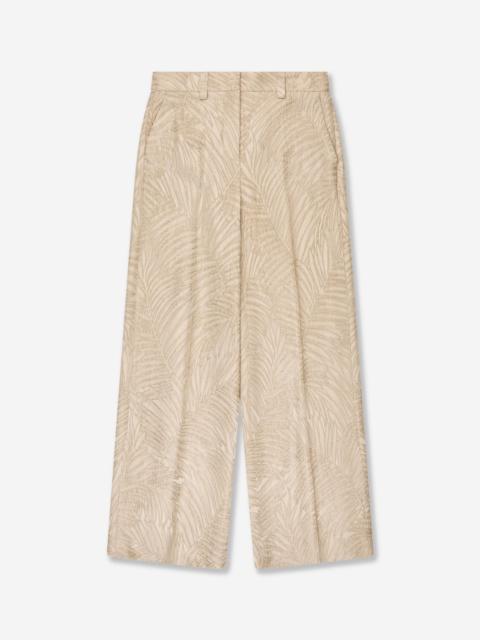 SLOWEAR Regular fit trousers in raised viscose jacquard