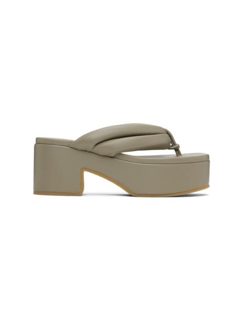 Dries Van Noten Khaki Platform Sandals